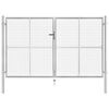 vidaXL Porte de jardin Acier galvanis&eacute; 306x200 cm Argent&eacute;