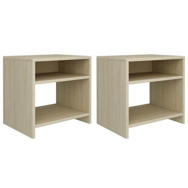 vidaXL Tables de chevet 2pcs Chêne sonoma 40x30x40cm Bois d'ingénierie