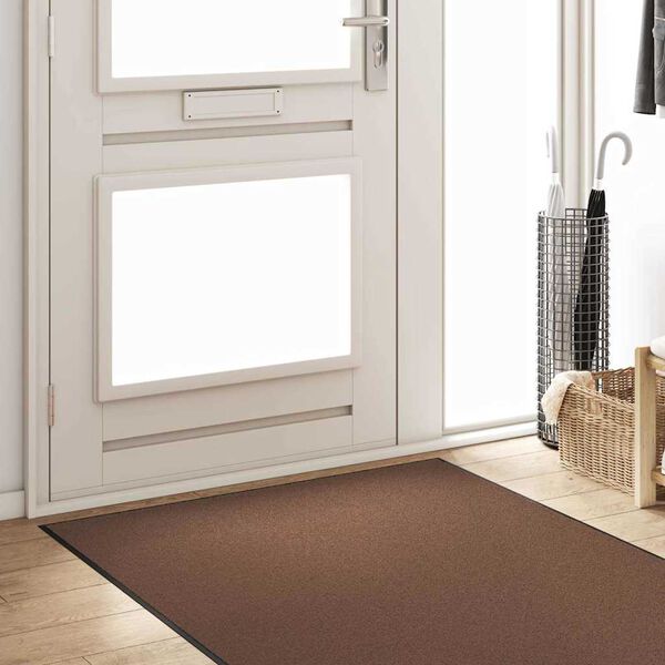 vidaXL Tapis d'entrée Autre Marron et Noir 120 x 250 cm