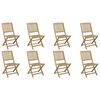 vidaXL Chaises de jardin pliantes lot de 8 48,5x57x90 cm bois d'acacia