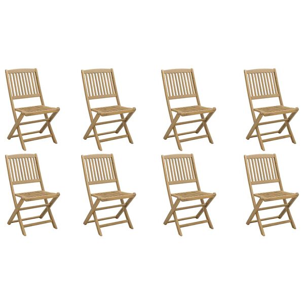 vidaXL Chaises de jardin pliantes lot de 8 48,5x57x90 cm bois d'acacia