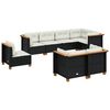 vidaXL Salon de jardin 8 pcs avec coussins noir r&eacute;sine tress&eacute;e