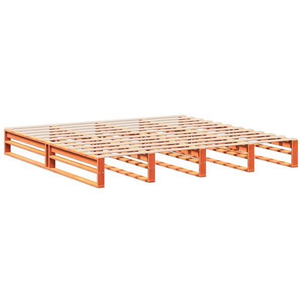 vidaXL Cadre de lit sans matelas cire marron 200x200cm bois pin massif
