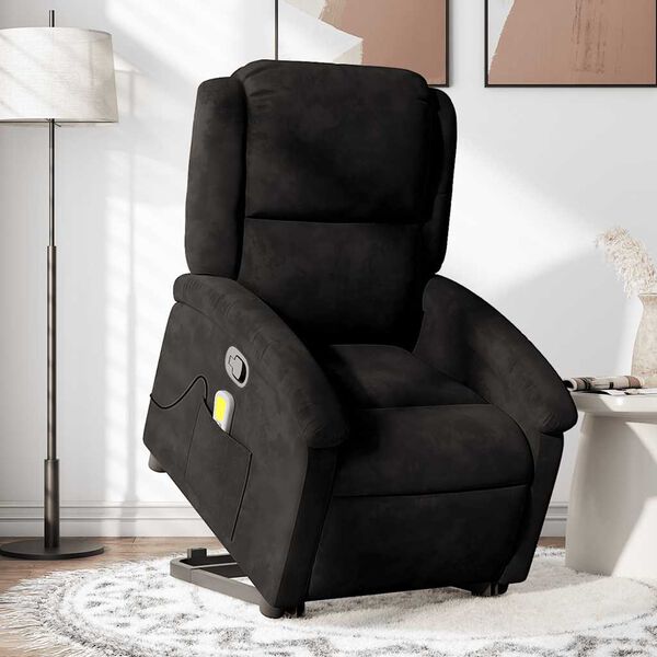 vidaXL Fauteuil de massage inclinable Noir Velours