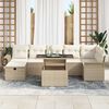 vidaXL Ensemble de canap&eacute; de jardin 8 pcs Beige Poly rotin