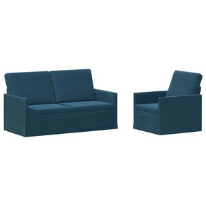 vidaXL Ensemble de Canap&eacute;s 2 pcs Bleu Velours (V)