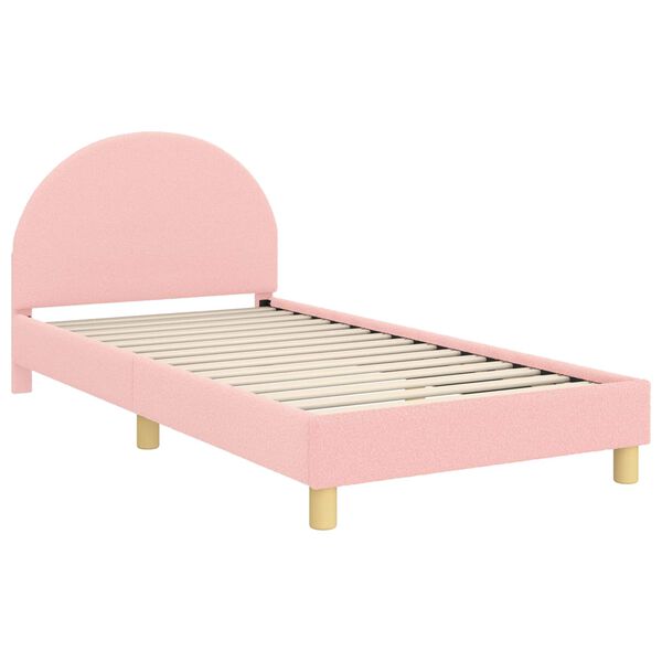 vidaXL Cadre de lit pour enfants avec t&ecirc;te de lit Rose 90 x 190 cm