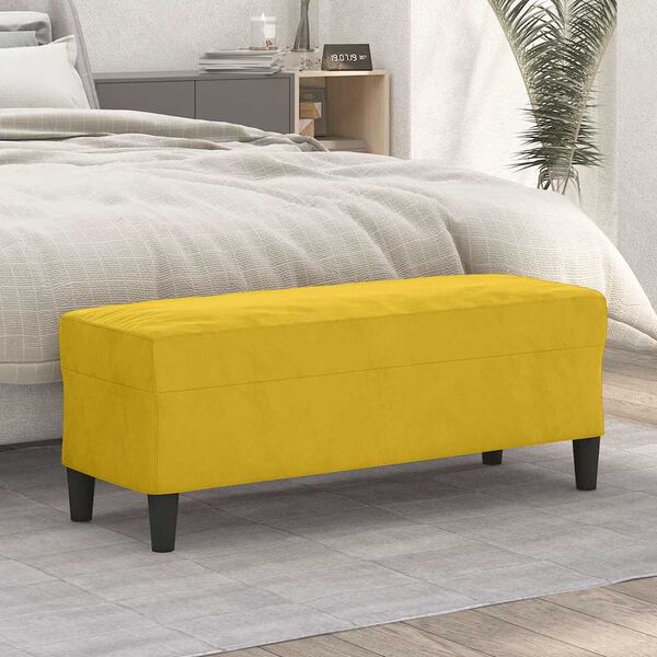 vidaXL Banc Jaune 100x35x41 cm Velours