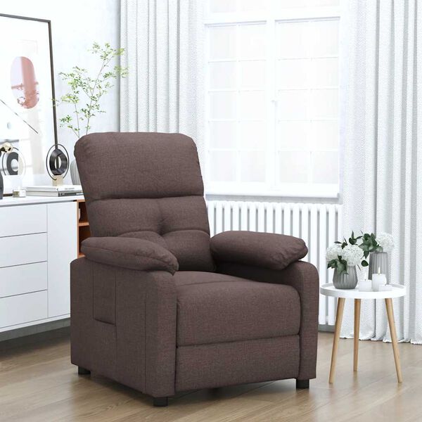 vidaXL Fauteuil inclinable Marron foncé Tissu