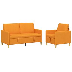 vidaXL Canap&eacute; avec rangement 2 pc Jaune fonc&eacute; Polyester