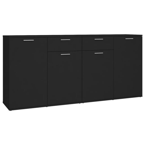 vidaXL Buffet Noir 160x36x75 cm Bois d'ing&eacute;nierie