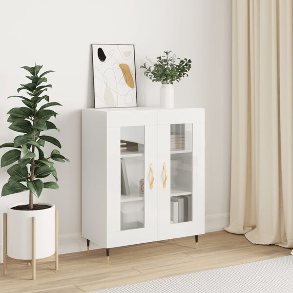 vidaXL Buffet Blanc brillant 69,5x34x90 cm Bois d'ingénierie