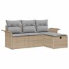 vidaXL Ensemble de canap&eacute; de jardin 4 pc Poly rotin