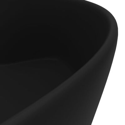 vidaXL Lavabo de luxe avec trop-plein Noir mat 36x13 cm Céramique