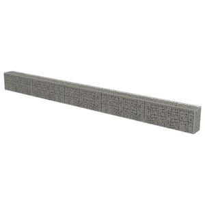 vidaXL Mur &agrave; gabion avec couvercles Acier galvanis&eacute; 600x30x50 cm