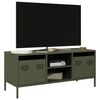 vidaXL Meuble TV vert olive 101,5x39x43,5 cm acier lamin&eacute; &agrave; froid