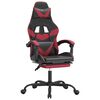 vidaXL Chaise de jeu pivotante repose-pied Noir bordeaux Similicuir