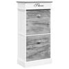 vidaXL Armoire &agrave; chaussures Gris 50 x 28 x 98 cm Bois de Paulownia