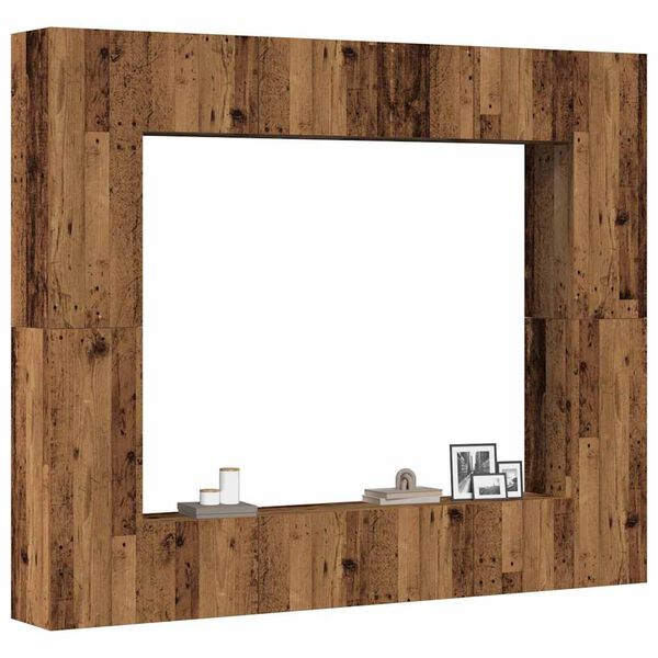 vidaXL Ensemble de meuble TV mural 8 pcs vieux bois bois d'ing&eacute;nierie