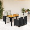 vidaXL Ensemble de bistro de jardin 5 pcs coussins noir poly rotin