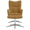 vidaXL Chaise de relaxation avec tabouret Marron Velours