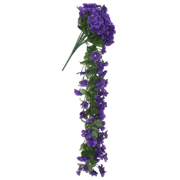 vidaXL Guirlandes de fleurs de No&euml;l 3 pcs violet fonc&eacute; 85 cm