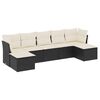 vidaXL Salon de jardin 7 pcs avec coussins noir r&eacute;sine tress&eacute;e