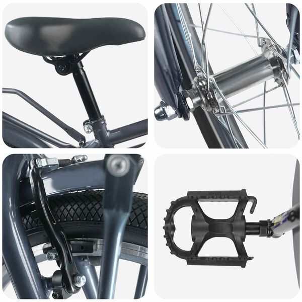 vidaXL V&eacute;lo pour Enfants 18 Pouces pour les 5-7 ans Gris fonc&eacute;