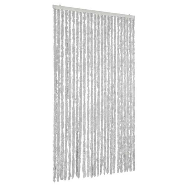 vidaXL Rideau anti-mouches gris 100x200 cm chenille