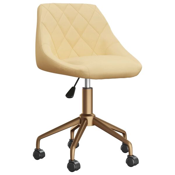 vidaXL Chaise pivotante de salle &agrave; manger Cr&egrave;me Velours