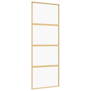 vidaXL Porte coulissante dor&eacute; 76x205 cm verre ESG clair et aluminium