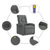 vidaXL Fauteuil de massage inclinable Gris fonc&eacute; Tissu