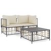 vidaXL Salon de jardin 3 pcs avec coussins anthracite r&eacute;sine tress&eacute;e