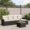 vidaXL Salon de jardin 6 pcs avec coussins noir r&eacute;sine tress&eacute;e