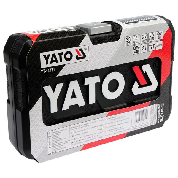YATO Kit d'outils de 38 pi&egrave;ces en m&eacute;tal Noir YT-14471