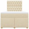 vidaXL Sommier &agrave; lattes de lit avec matelas cr&egrave;me 120x190 cm tissu