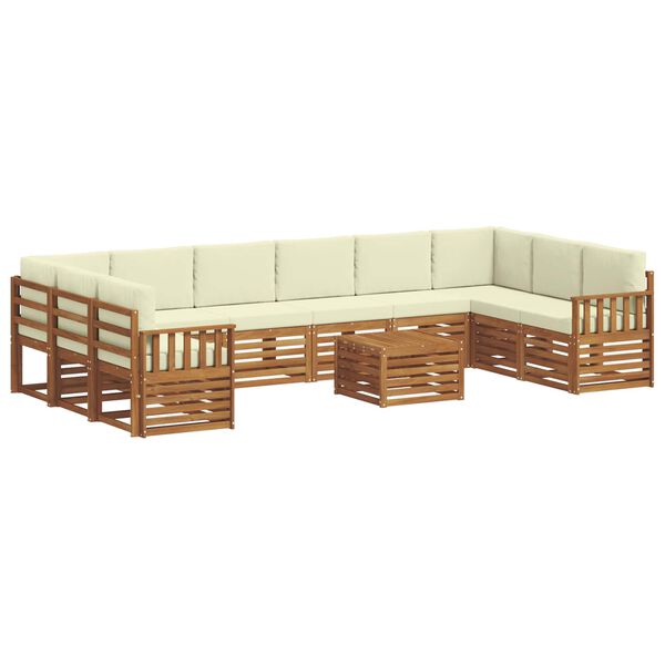 vidaXL Ensembles de canap&eacute;s avec coussin 11 pcs Naturel et Cr&egrave;me