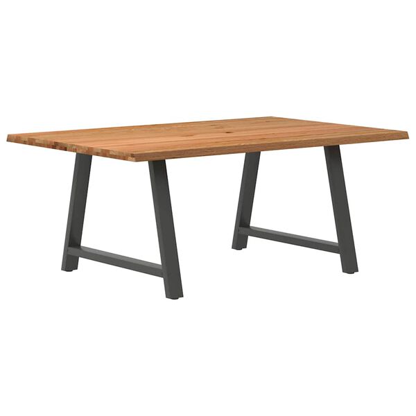 vidaXL Table à manger avec bord naturel 180x100x74cm bois massif chêne