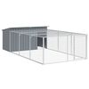 vidaXL Niche pour chien avec enclos Anthracite 197 x 396 x 110 cm Acier galvanis&eacute;