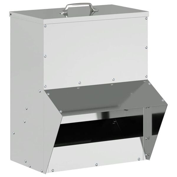 vidaXL Mangeoire pour poules Argent 20 x 25 x 35 cm Acier galvanis&eacute;