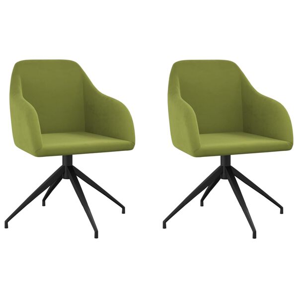 vidaXL Chaises &agrave; manger lot de 2 vert clair velours