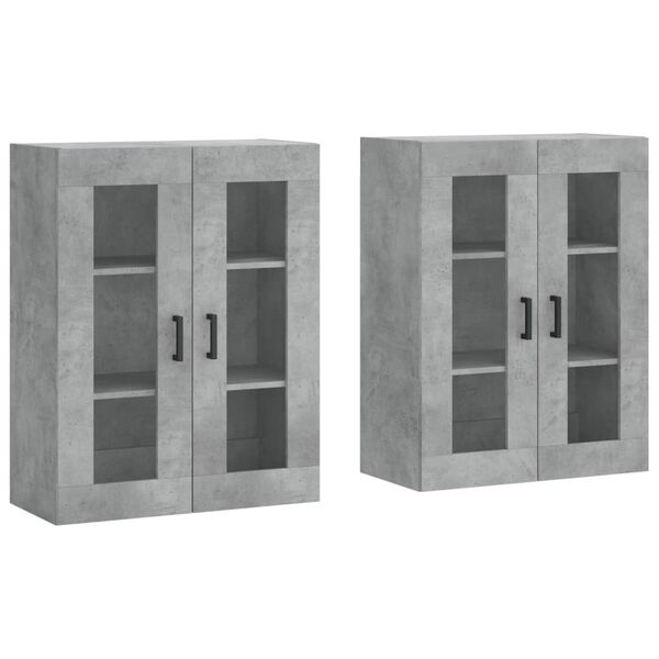 vidaXL Armoires murales 2 pcs gris b&eacute;ton bois d'ing&eacute;nierie