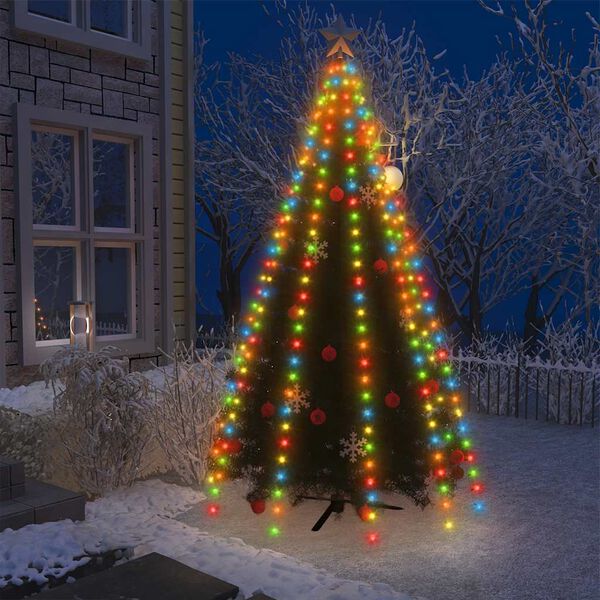 vidaXL Guirlande lumineuse d'arbre de No&euml;l 250 LED color&eacute;es 250 cm