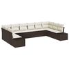 vidaXL Ensemble de canap&eacute; de jardin 10 pcs Marron polyrotin