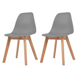 vidaXL Chaises &agrave; manger lot de 2 Gris Plastique