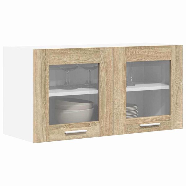 vidaXL Armoire suspendue Ch&ecirc;ne Sonoma et Blanc 80 x 31 x 40 cm