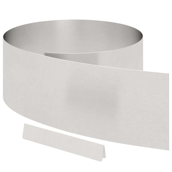 vidaXL Bordure de Pelouse Argent 450 x 0,05 x 15 cm Acier inoxydable