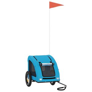 vidaXL Remorque de v&eacute;lo pour animaux de compagnie bleu