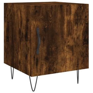 vidaXL Table de chevet ch&ecirc;ne fum&eacute; 40x40x50 cm bois d'ing&eacute;nierie