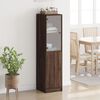 vidaXL Buffet avec porte en verre ch&ecirc;ne marron 35x37x142 cm
